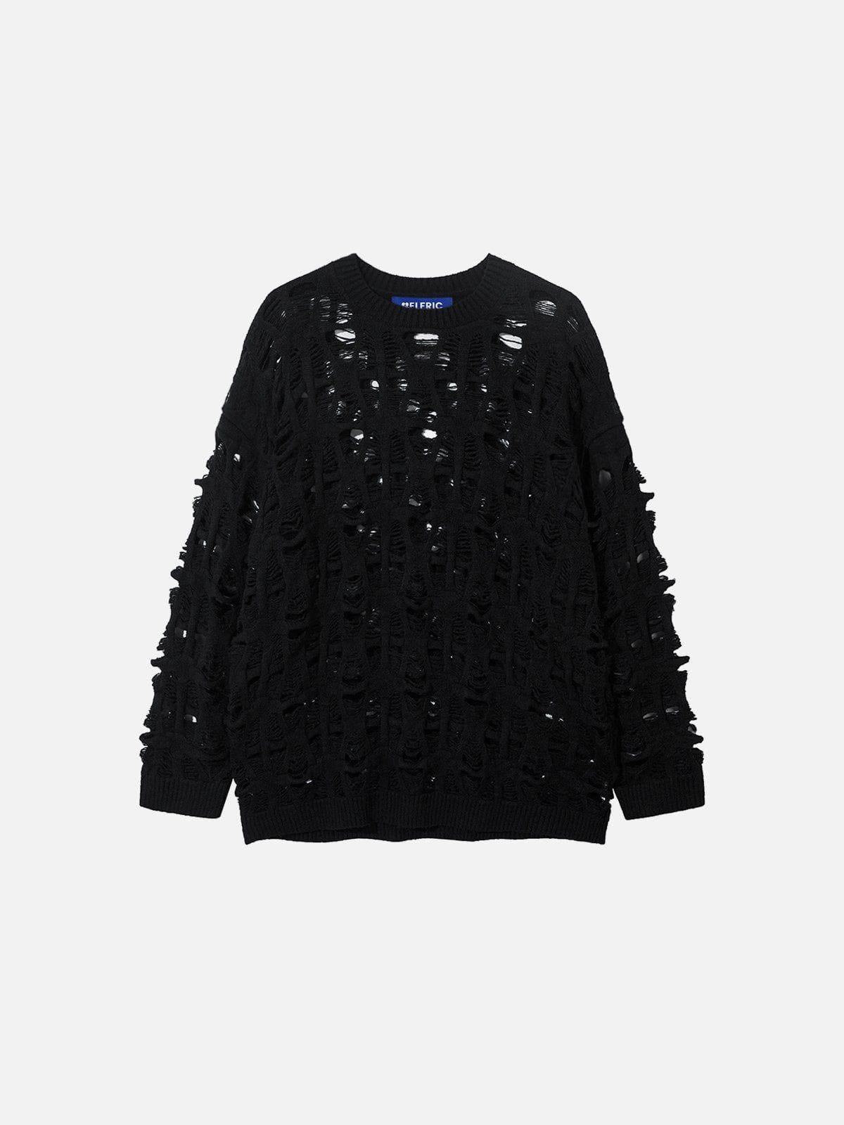 Aelfric Eden Open Knit Distressed Sweater Product Image