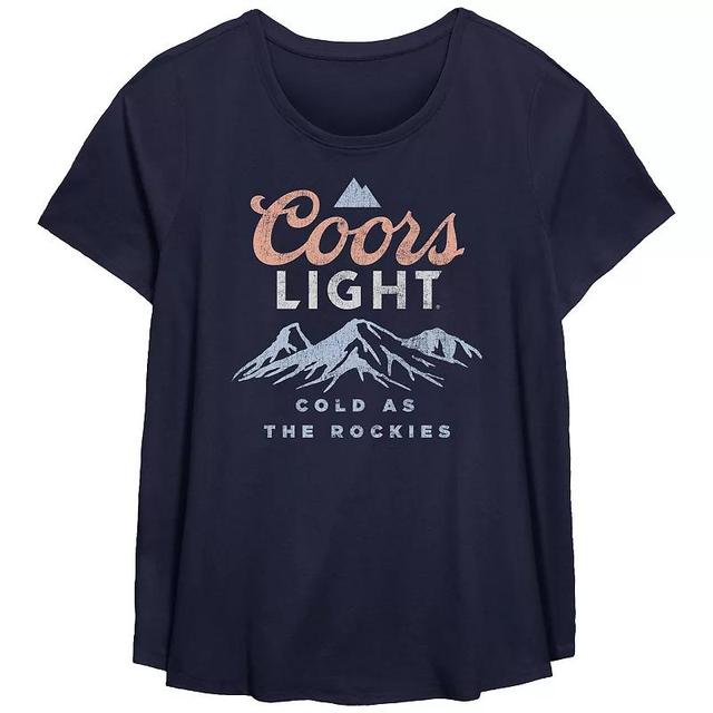 Plus Size Coors Light Cold As The Rockies Graphic Tee, Womens Blue Product Image