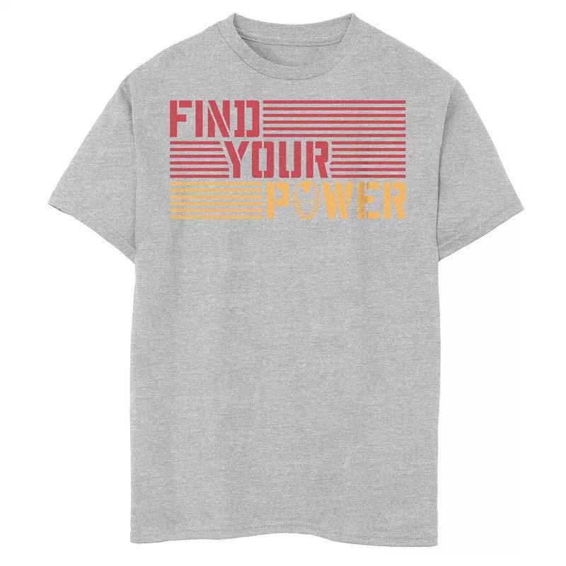 Boys 8-20 Marvel Iron Man Find Your Power Striped Text Graphic Tee, Boys Athletic Grey Product Image