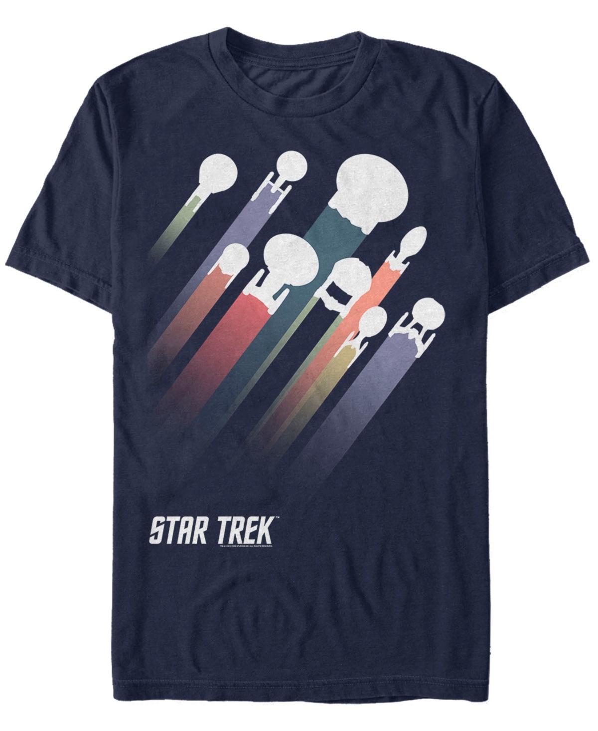 Mens Star Trek Ship Streaks Tee Blue Product Image