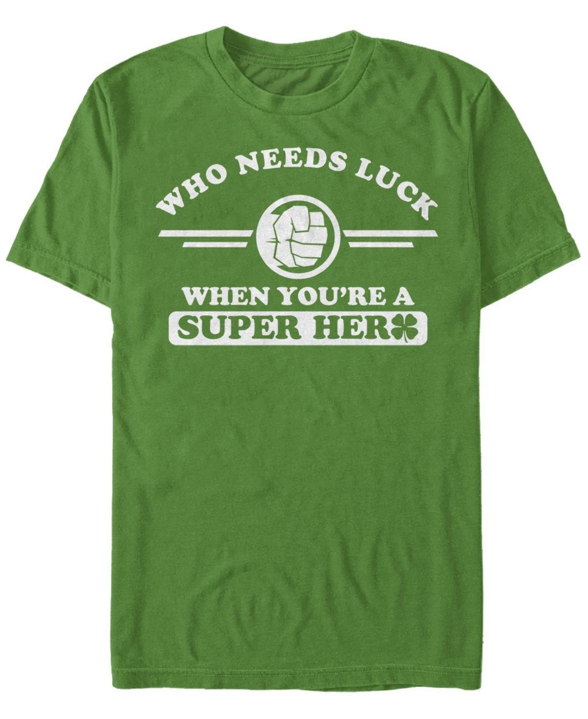 Mens Marvel Hulk Who Needs Luck St. Patricks Day Tee Product Image