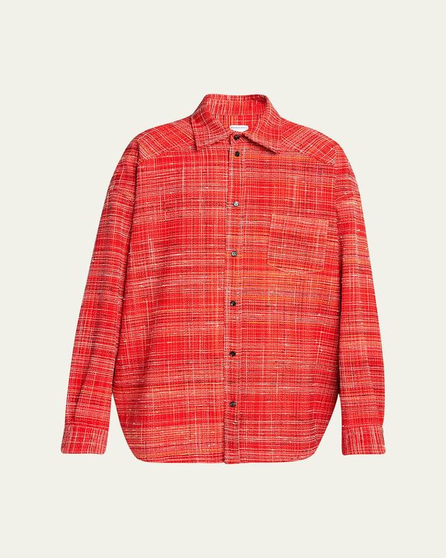 Mens Red Multi-Knotted Viscose Overshirt Product Image