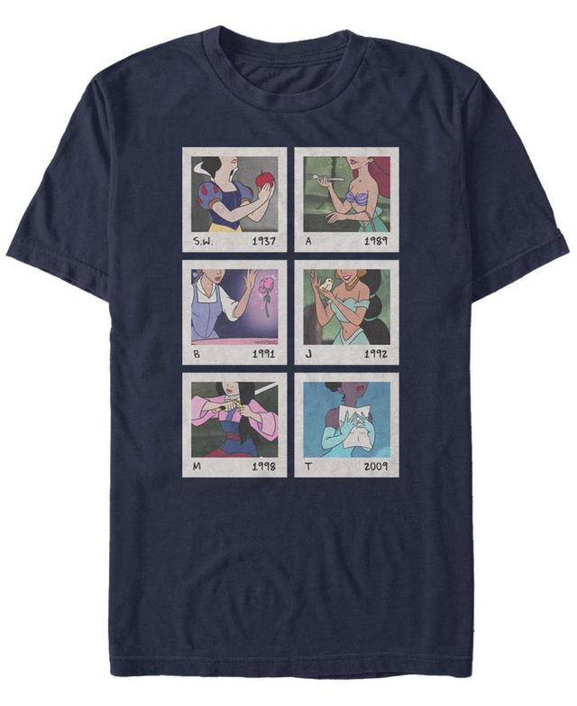 Mens Disney Princess Retro Photographs Through The Years Tee Blue Product Image