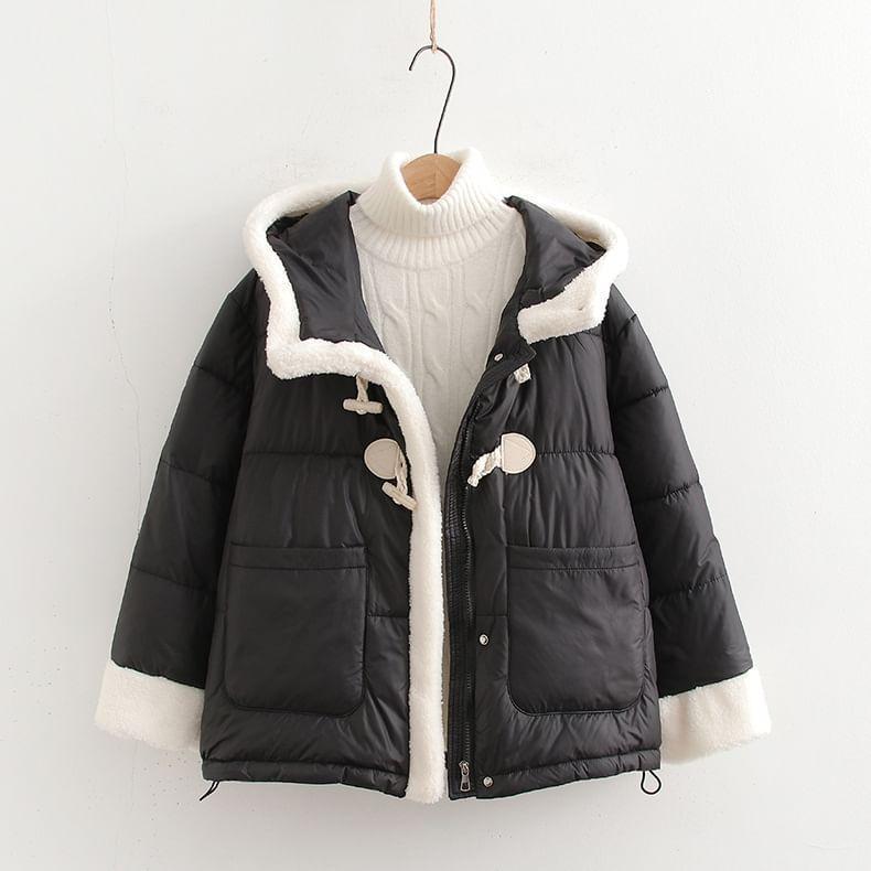 Hooded Toggle Puffer Jacket Product Image