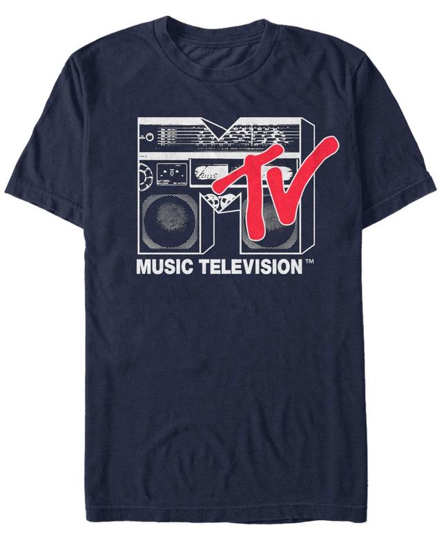 Fifth Sun Mens Logo 80s Style Black and White Boombox Short Sleeve T- shirt Product Image