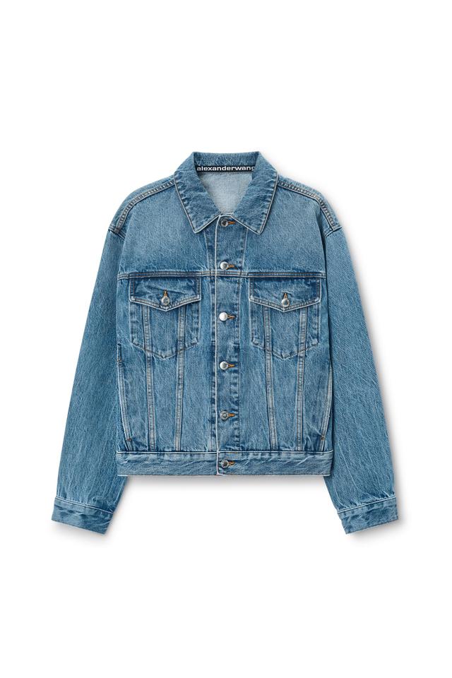 Oversize Trucker Jacket In Cotton Denim Product Image