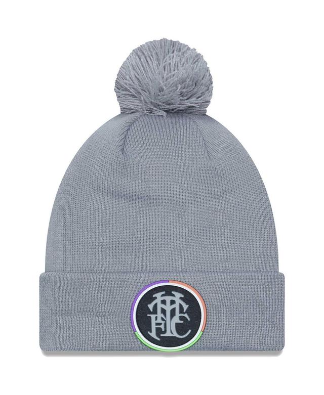 Mens New Era Gray Tottenham Hotspur Flock Cuffed Knit Hat with Pom Product Image