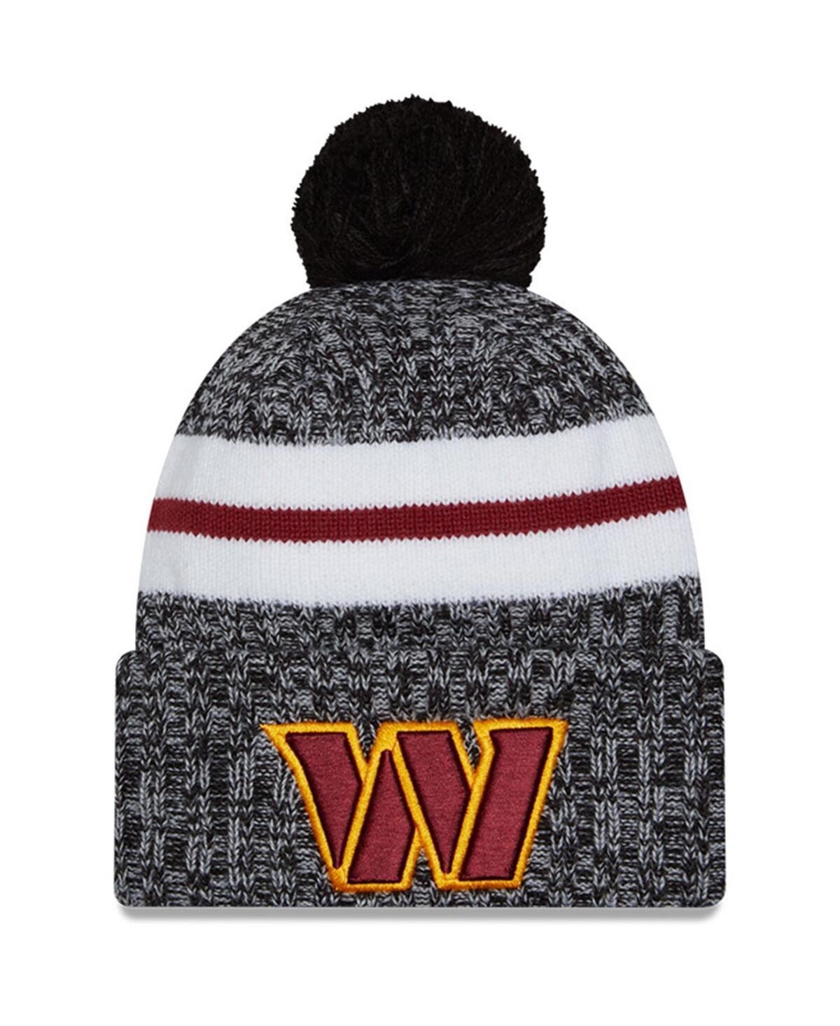 Mens New Era Black Washington Commanders 2023 Sideline Cuffed Knit Hat with Pom Product Image