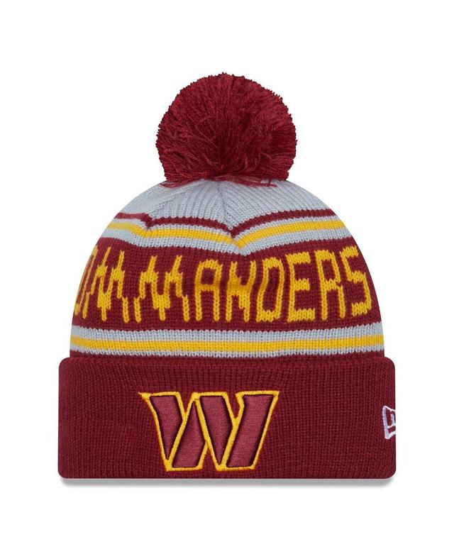 Mens New Era  Burgundy Washington Commanders  Main Cuffed Knit Hat with Pom Product Image