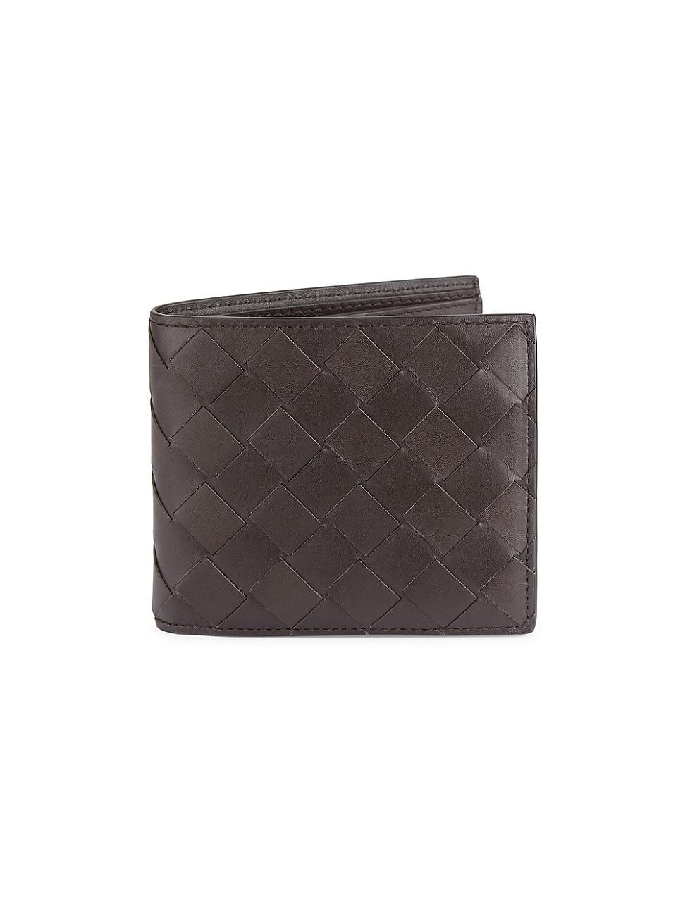 Mens Woven Leather Billfold Wallet Product Image