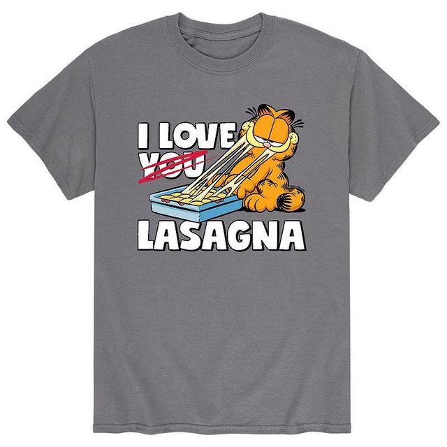 Mens Garfield I Love Lasagna Tee Grey Product Image