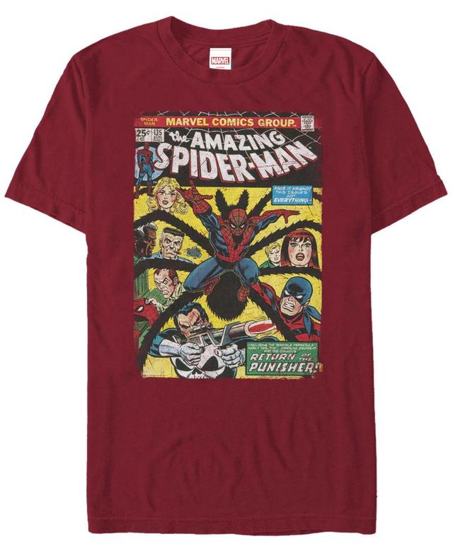 Mens Marvel Spider-Man Return Of The Punisher Comic Tee Red Product Image