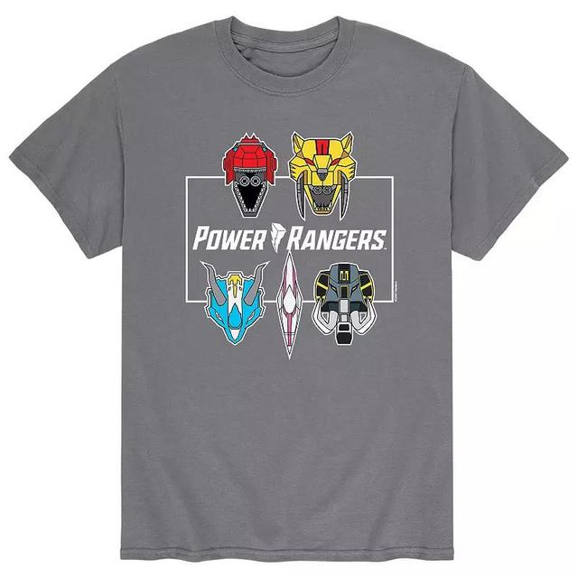 Mens Power Rangers Zord Faces Tee Grey Product Image