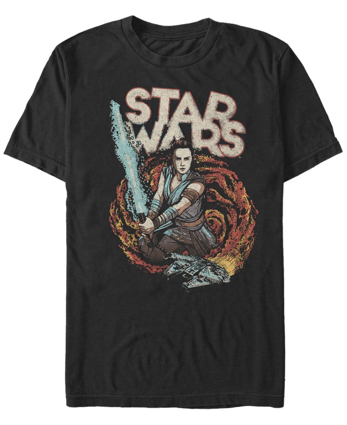 Star Wars Mens Episode Ix Rise of Skywalker Galaxy Rey T-shirt Product Image