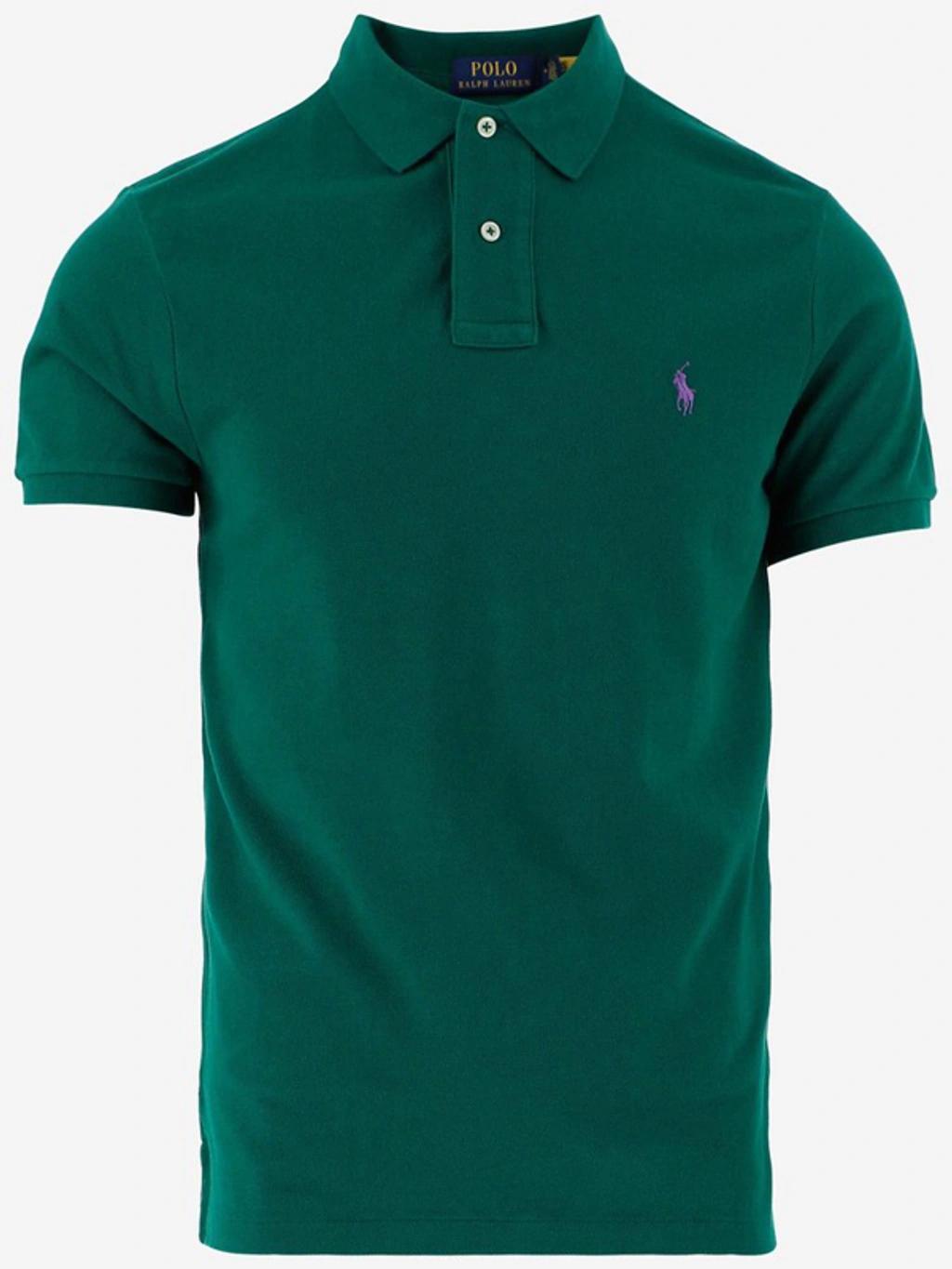 Logo Embroidered Polo Shirt In Green Product Image