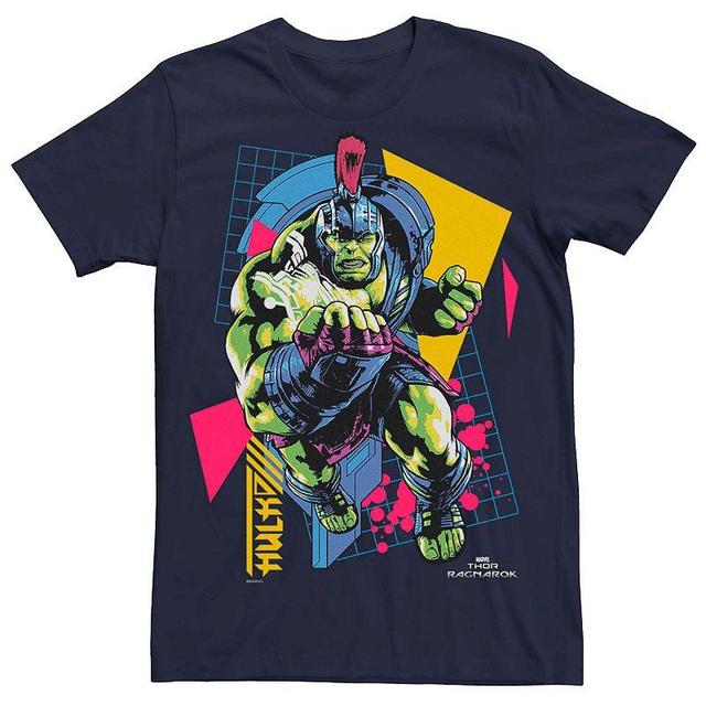 Mens Marvels Retro Geometric Hulk Tee Blue Product Image