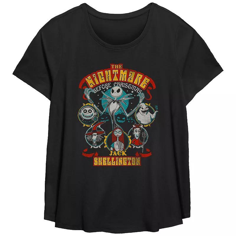 Disneys The Nightmare Before Christmas Halloween Lineup Plus Size Flowy Graphic Tee, Womens Product Image