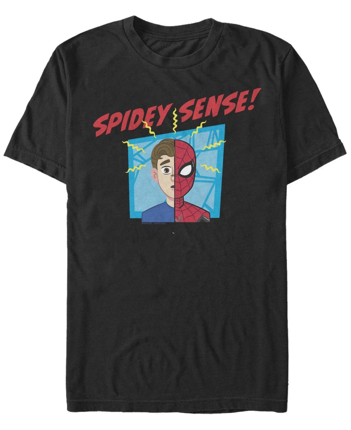 Mens Marvel Spider-Man Far From Home Spidey Sense Face Split Graphic Tee Black Product Image