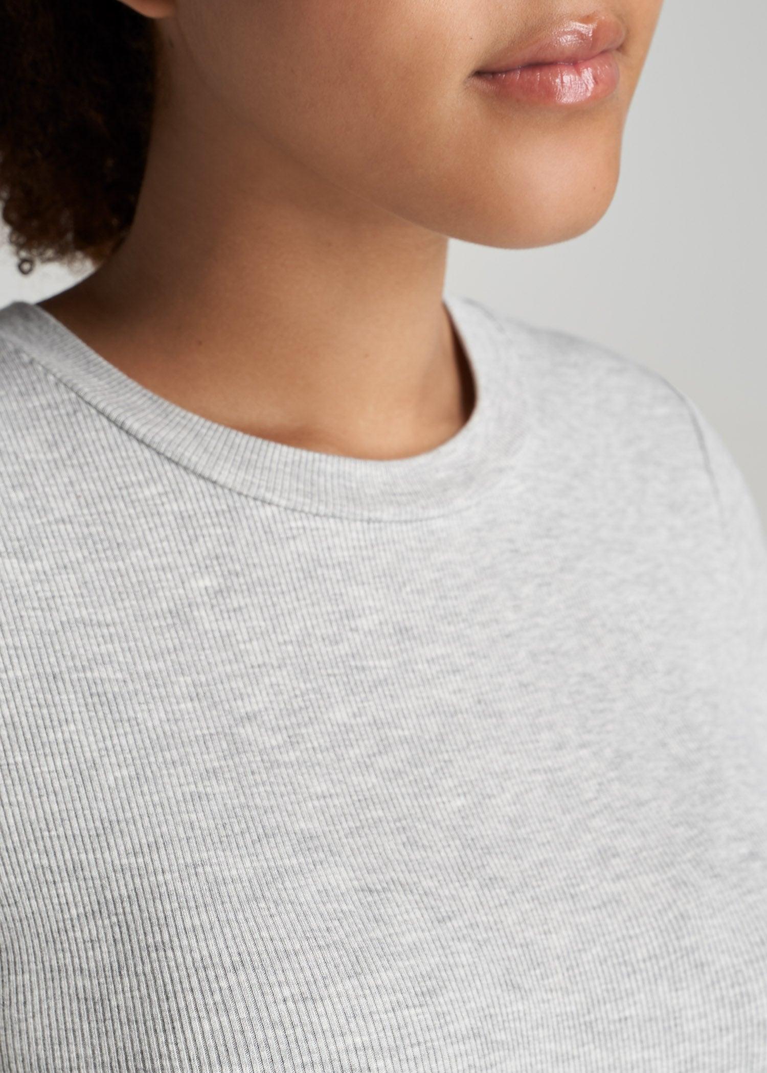 FITTED Ribbed Tee in Grey Mix - Women's Tall T-Shirts product image