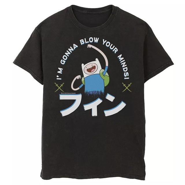 Mens Adventure Time Finn Im Gonna Blow Your Minds Kanji Portrait Tee Product Image