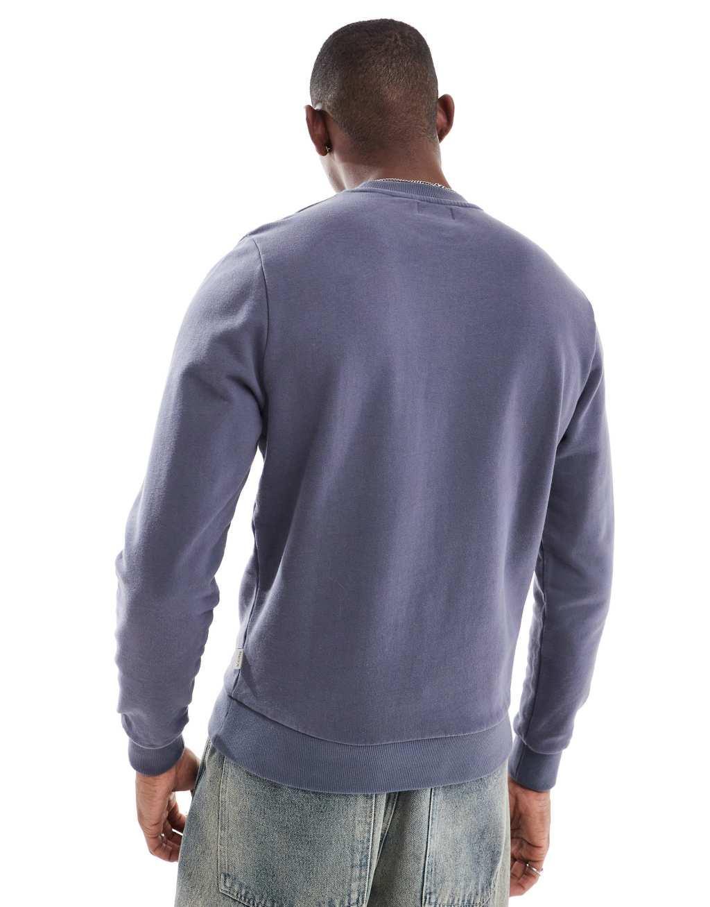 Scalpers crew pocket sweater in navy   Product Image