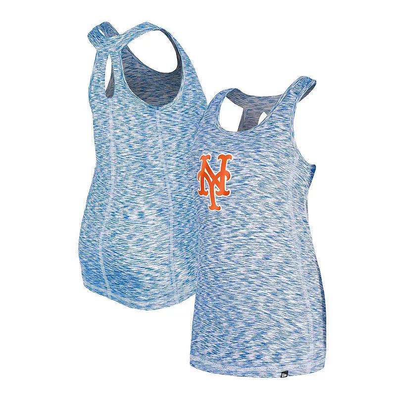 Womens New Era Royal New York Mets Space Dye Keyhole Back Tank Top Product Image