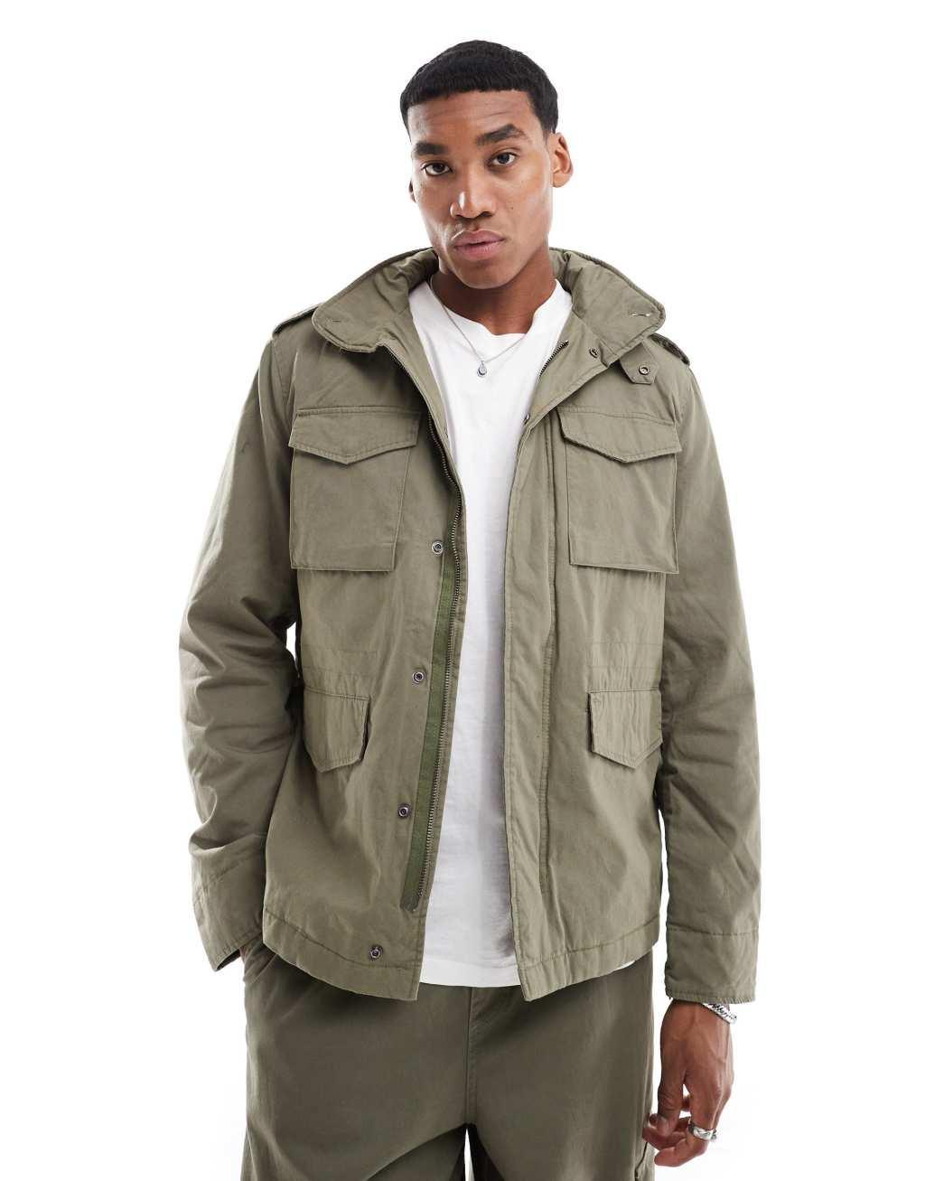 Scalpers military jacket in khaki  Product Image