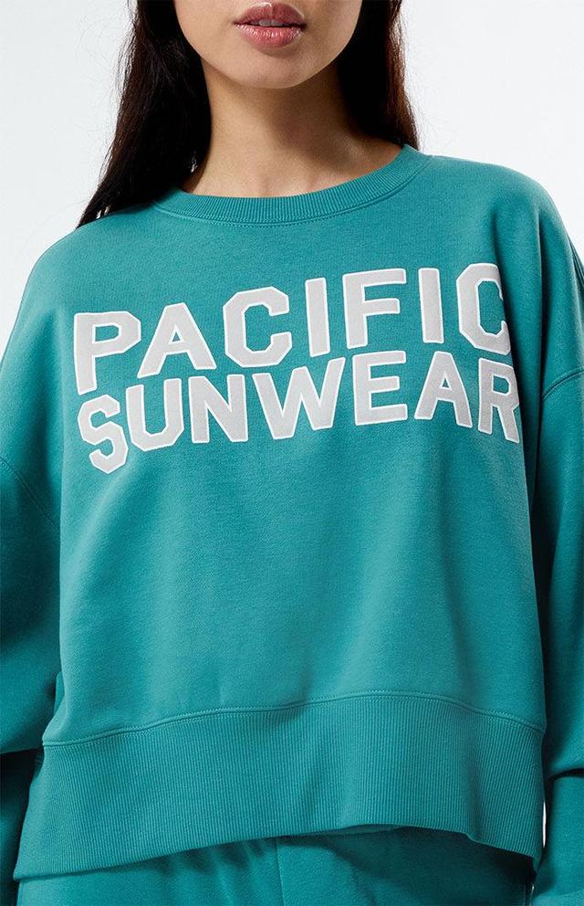 Women's Bold Pacific Sunwear Cropped Crew Neck Sweatshirt Product Image