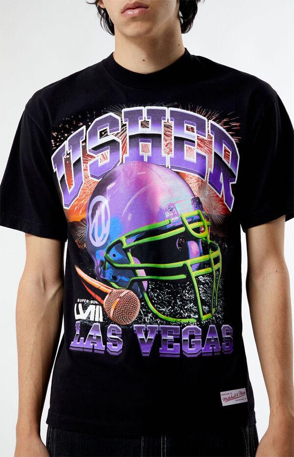 Mens and Womens Mitchell & Ness Black Usher Super Bowl Lviii Collection Event Night T-shirt Product Image