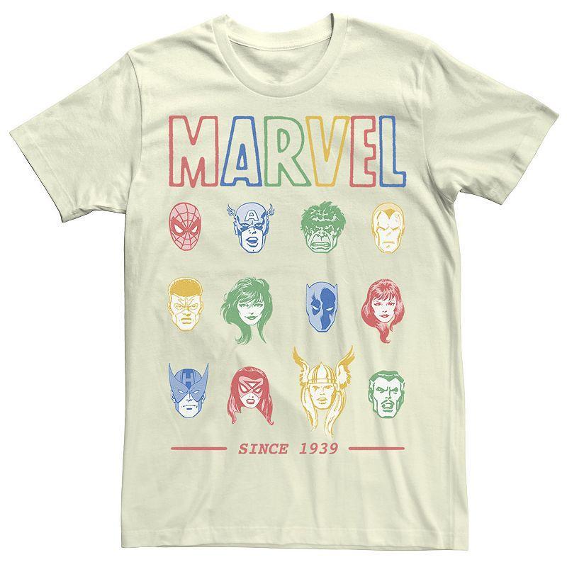 Mens Marvel Classic Colorful Comic Hero Collage Since 1939 Tee Product Image