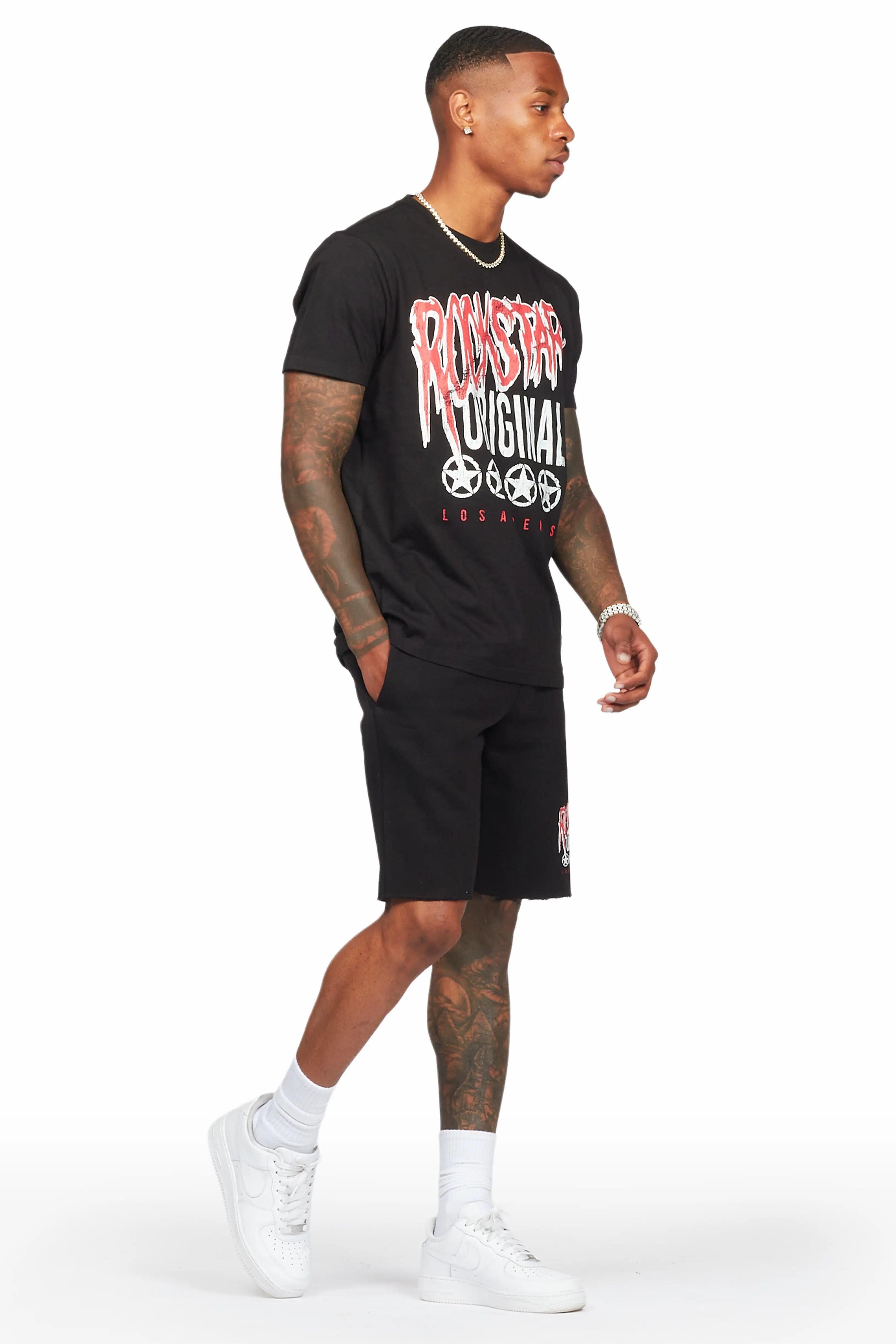 Wizzurd Black T-Shirt/Short Set Male Product Image