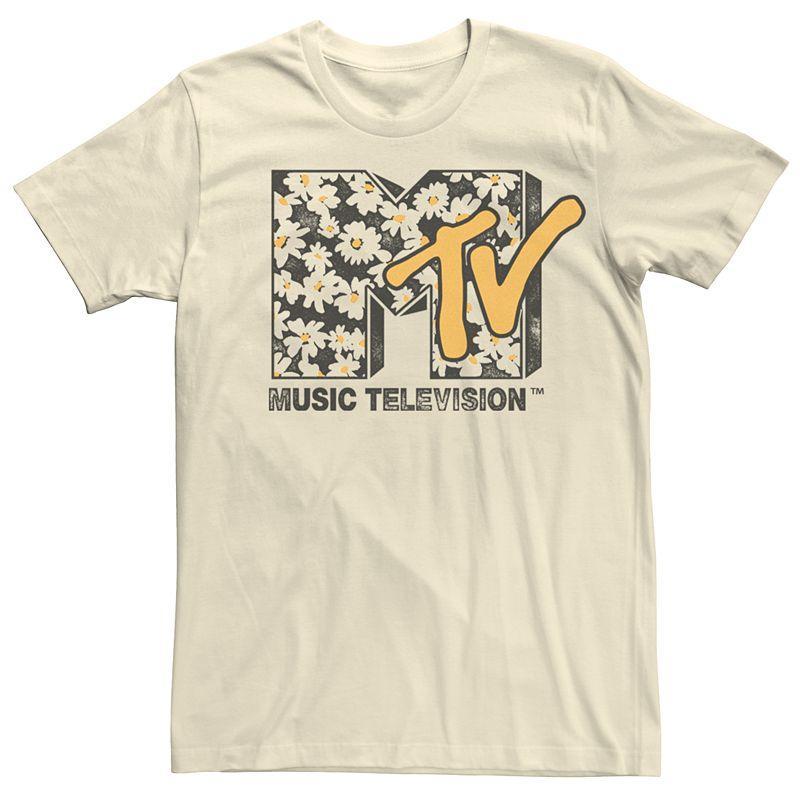 Mens MTV Flowers Logo Fill Tee Natural Product Image