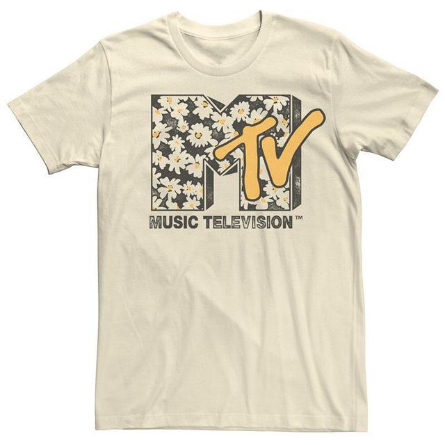 Mens MTV Flowers Logo Fill Tee Natural Product Image