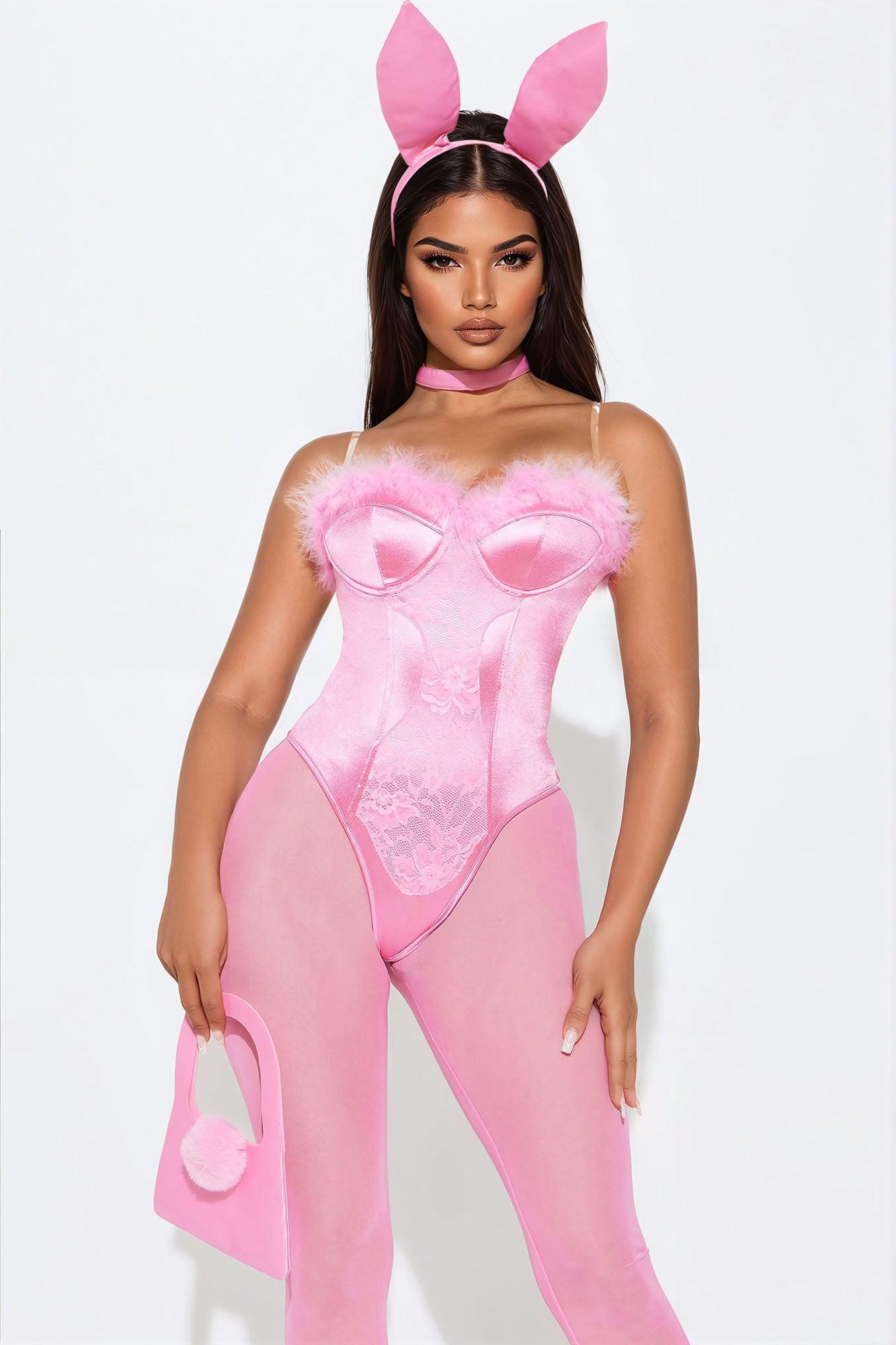 Cutest Sexy Bunny 5 Piece Costume Set - Pink Product Image