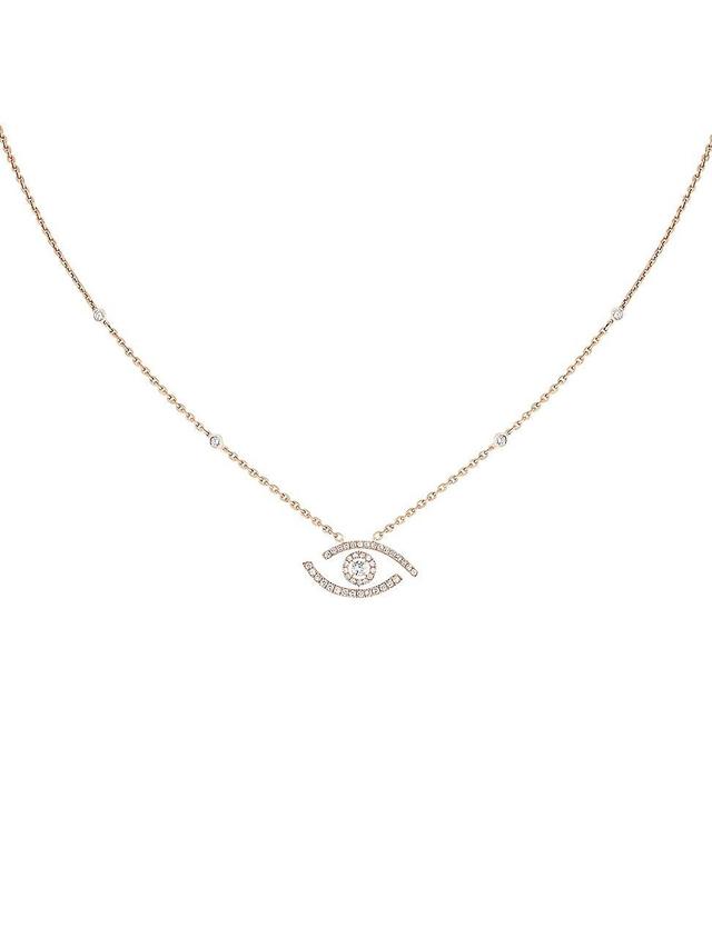 Womens Lucky Eye 18K Rose Gold & Diamond Pendant Necklace Product Image