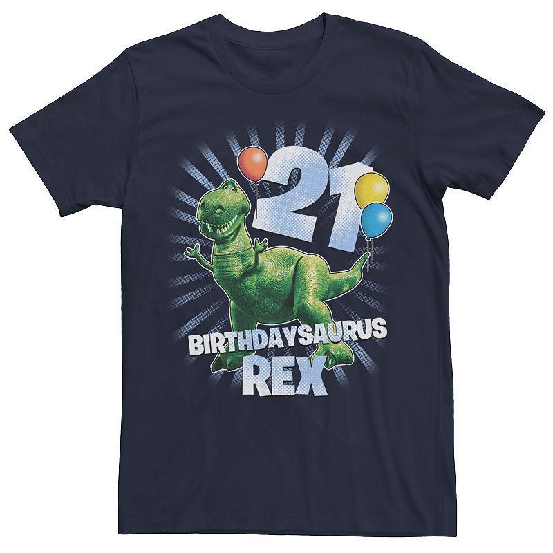 Mens Disney / Pixar Toy Story Birthdaysaurus Rex 21st Birthday Tee Blue Product Image