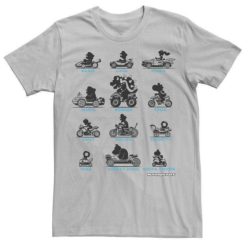 Mens Nintendo Super Mario Mario Kart Silhouette Racers Tee Product Image