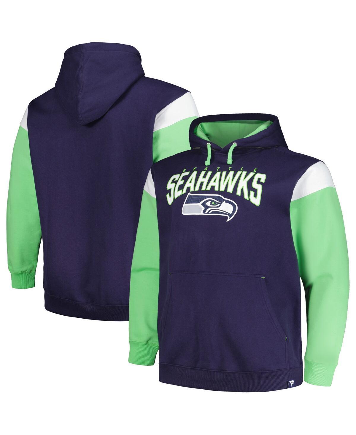 Mens Profile College Navy Seattle Seahawks Big and Tall Trench Battle Pullover Hoodie Product Image