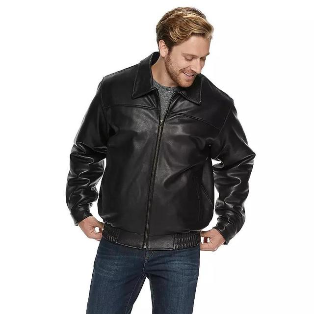 Mens Vintage Leather Lambskin Bomber Jacket Product Image