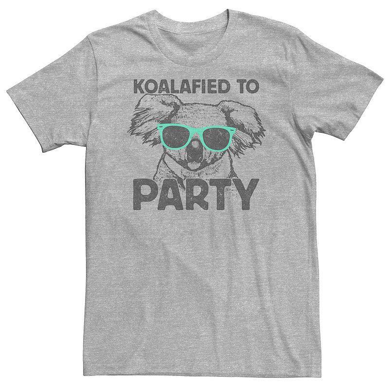 Mens Koalafied To Party Koala Sunglasses Portrait Tee Athletic Grey Product Image