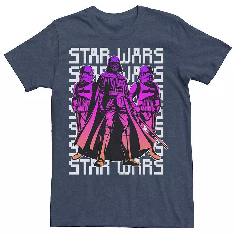 Big & Tall Star Wars Gradient Colors Dark Side Trio Graphic Tee, Mens Navy Grey Product Image