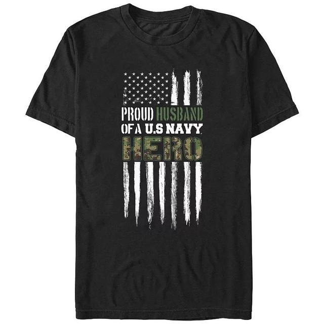 Mens Proud Husband Of A U.S. Navy Hero Graphic Tee Product Image