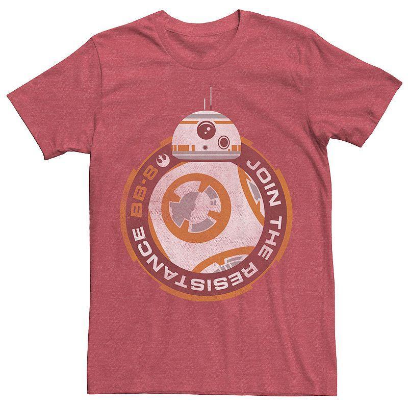 Mens Star Wars The Force Awakens BB-8 Join the Resistance Tee Red Grey Product Image