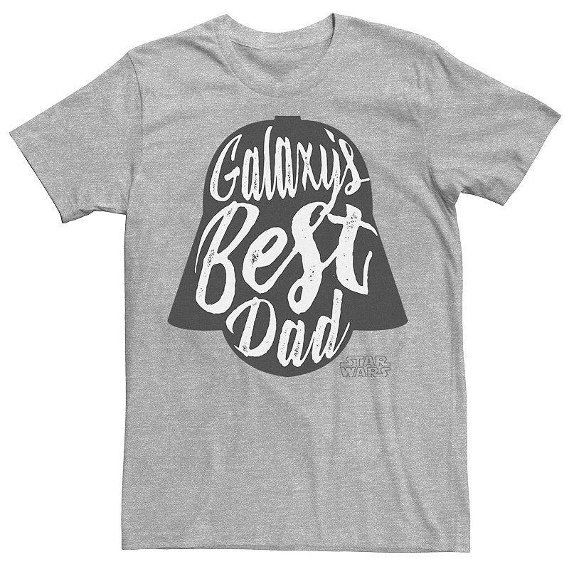 Mens Star Wars Fathers Day Galaxys Best Dad Helmet Silhouette Tee Athletic Grey Product Image