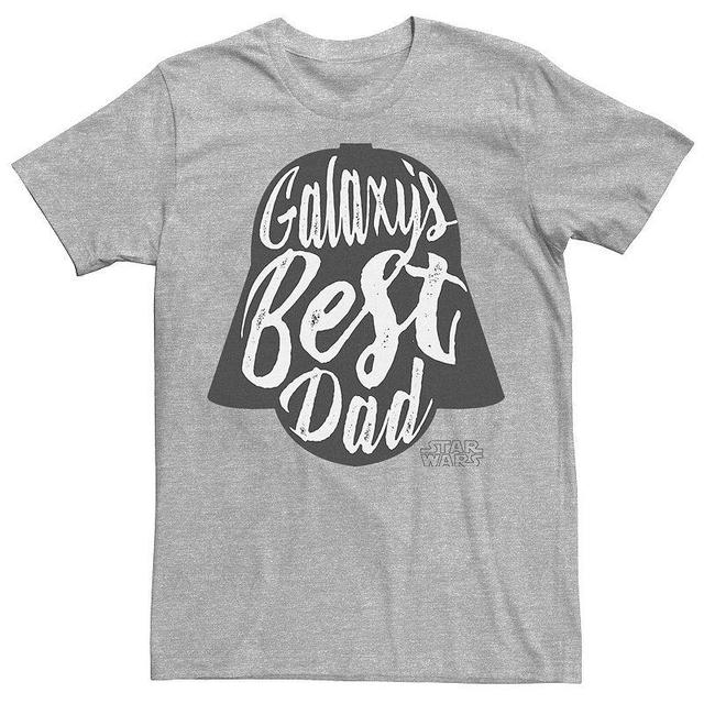 Mens Star Wars Fathers Day Galaxys Best Dad Helmet Silhouette Tee Athletic Grey Product Image