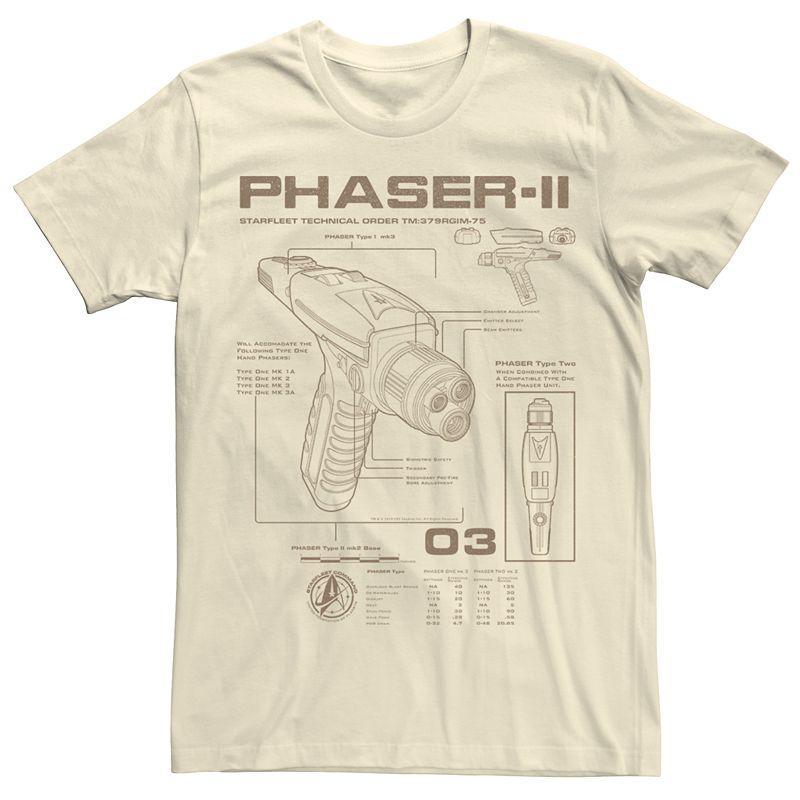 Star Trek Mens Discovery Phaser Schematic Short Sleeve T-Shirt Product Image