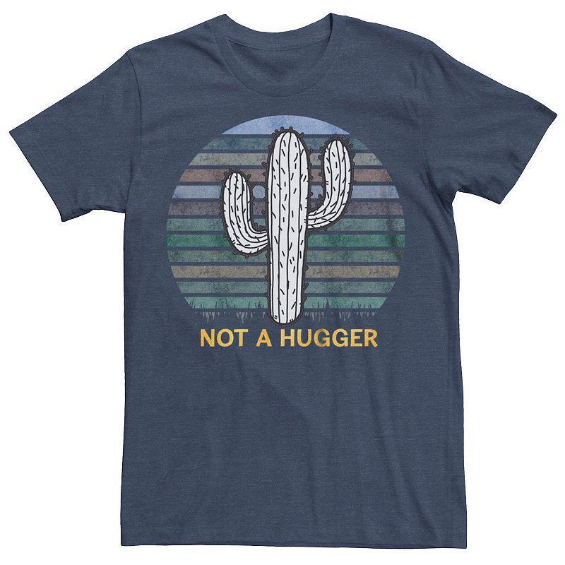 Mens Not A Hugger Cactus Graphic Tee Navy Grey Product Image