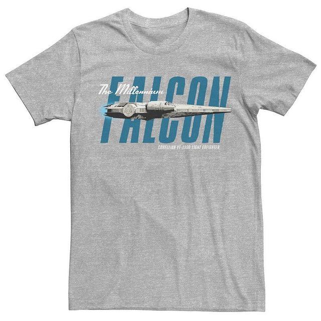 Mens Star Wars Han Solo Falcon Flyby Tee Athletic Grey Product Image