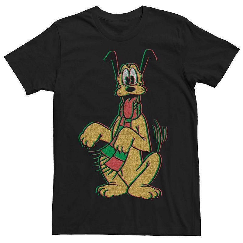 Mens Disney Pluto Christmas Style Portrait Tee Black Product Image