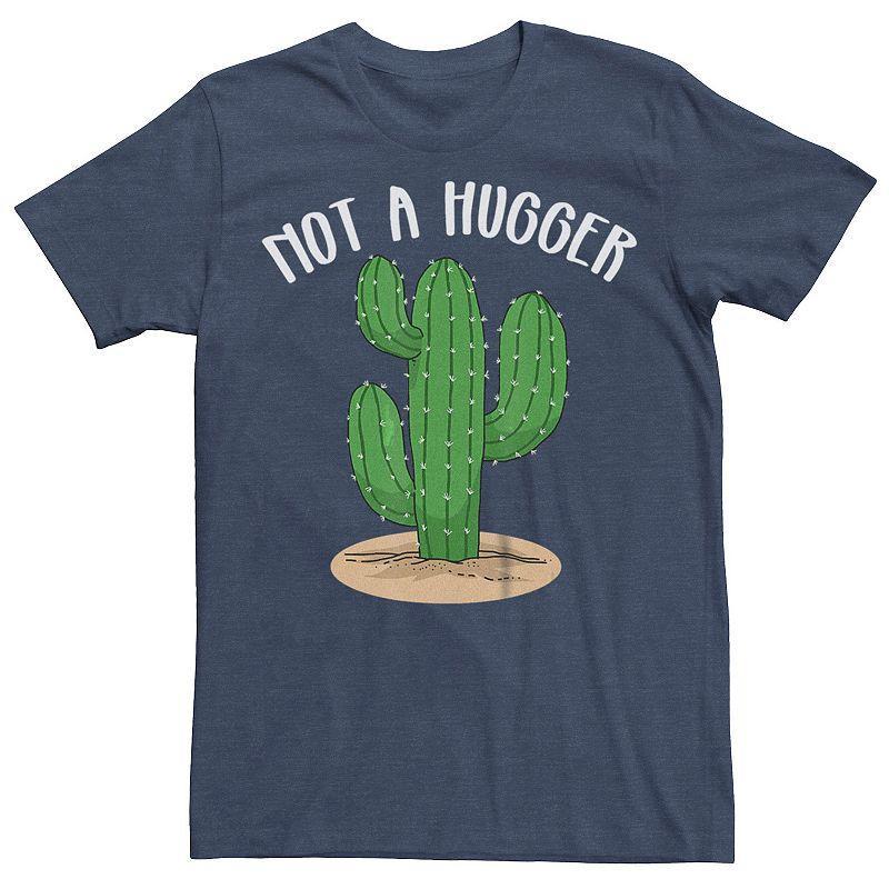 Mens Not A Hugger Cactus Graphic Tee Navy Grey Product Image